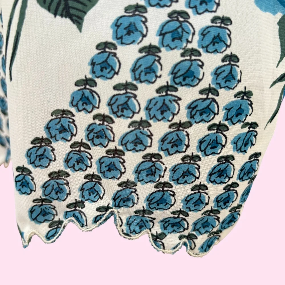 Vintage Blue Rose Slip Skirt 40s 50s - Picture 9 of 9